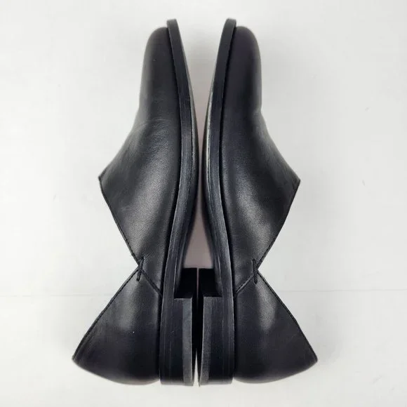 SOLD-Eileen Fisher Allen Smooth Leather Loafer Womens Size 6.5 Black Slip On - Picture 3 of 9